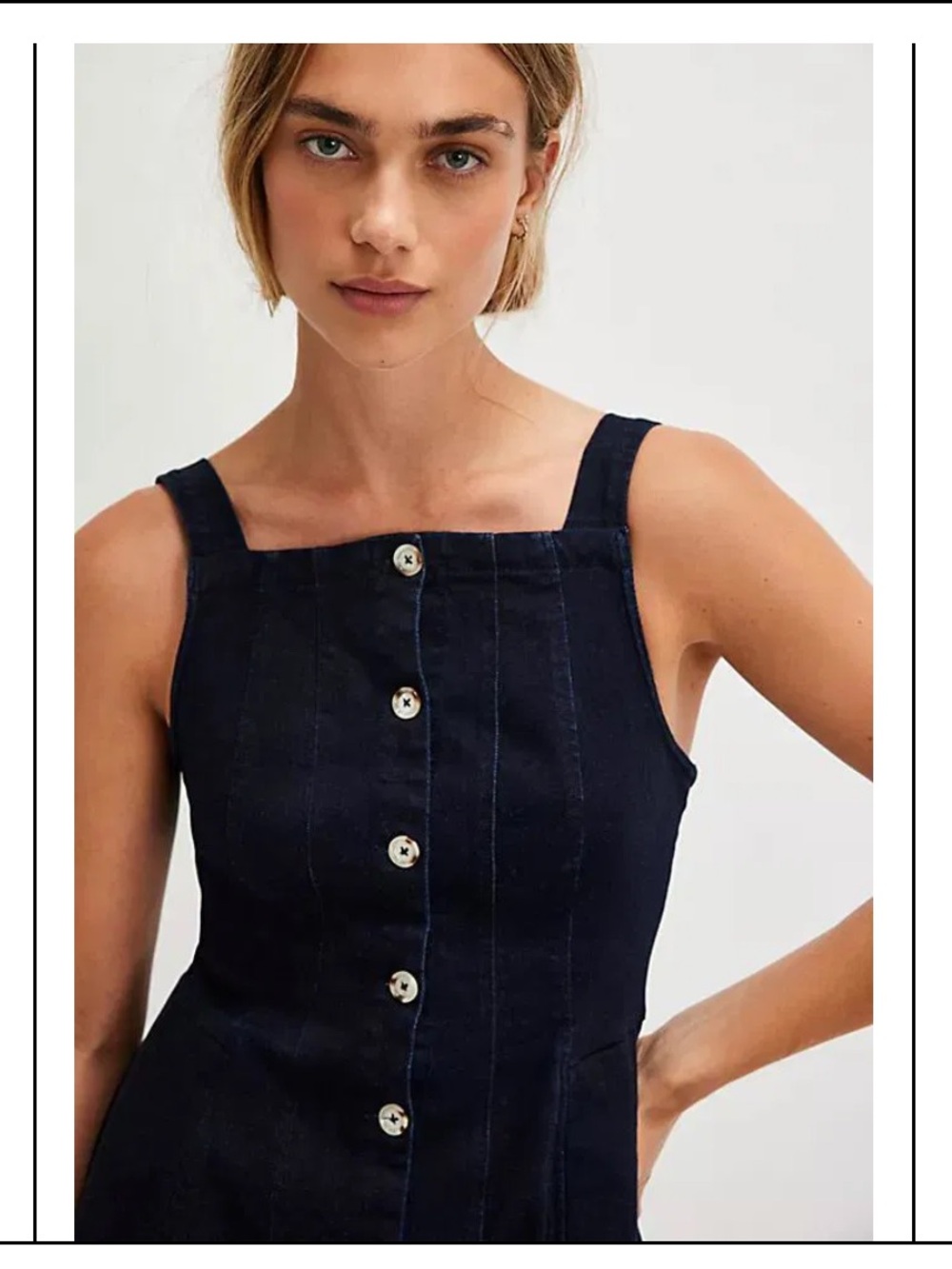 Free People Denim Mini Dress Size XS - Picture 3 of 10